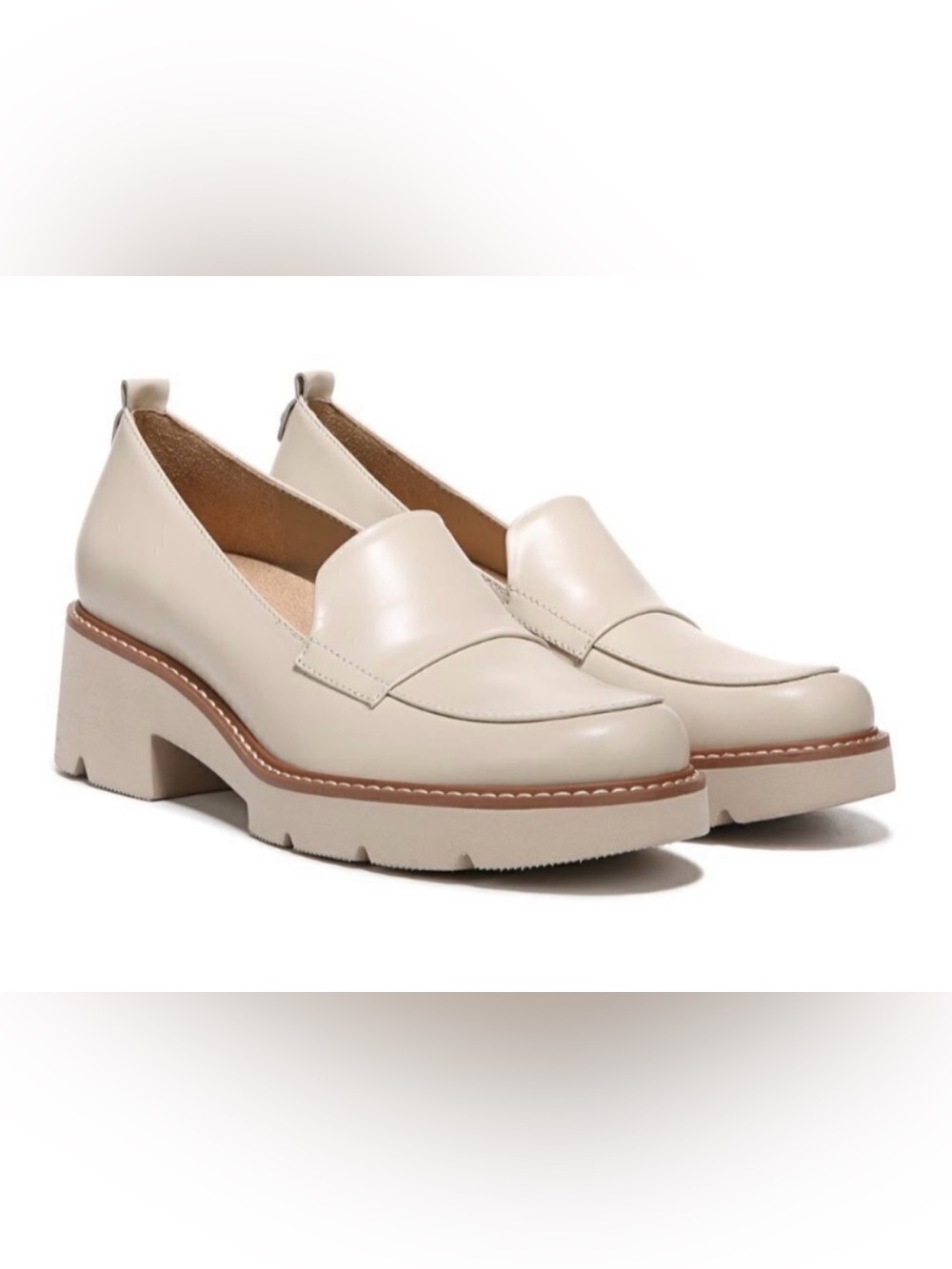 Naturalizer Women's Cream Leather Penny Loafers